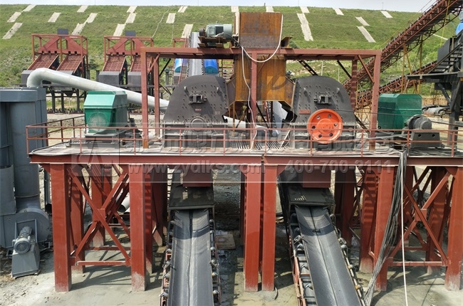 日產5000噸碎石機使用現(xiàn)場